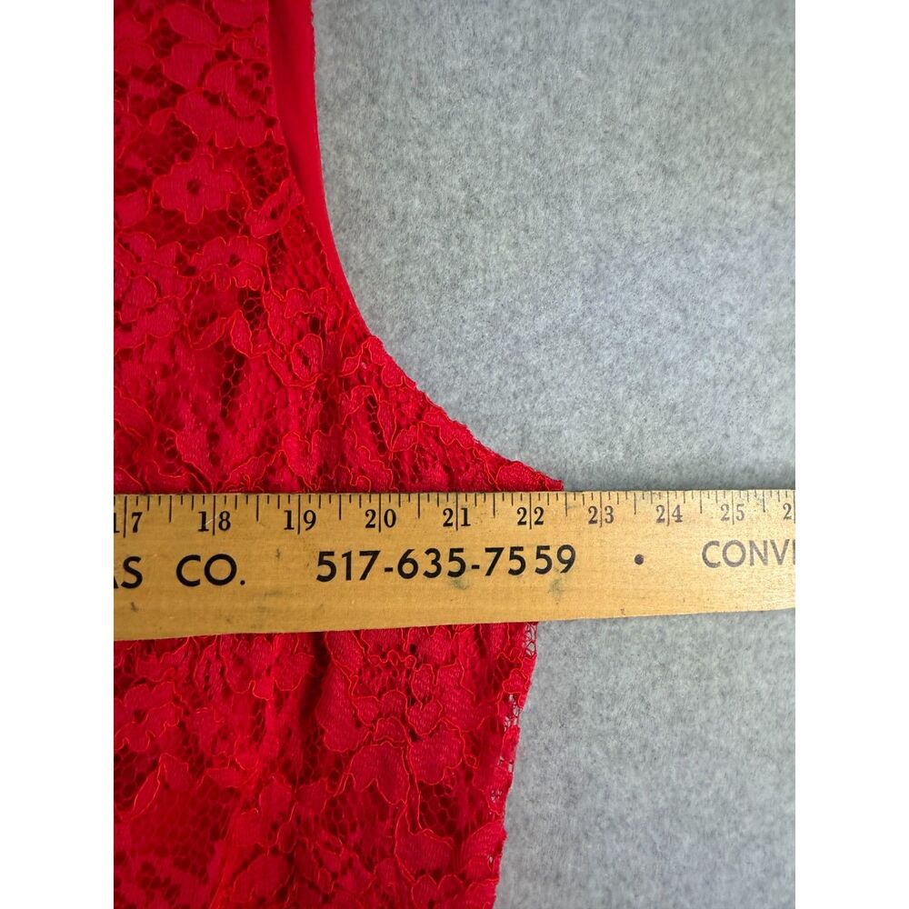 Chaps Women’s 20W Plus Size Red Floral Lace Sleeveless Dress NWT 3432 - Picture 4 of 5